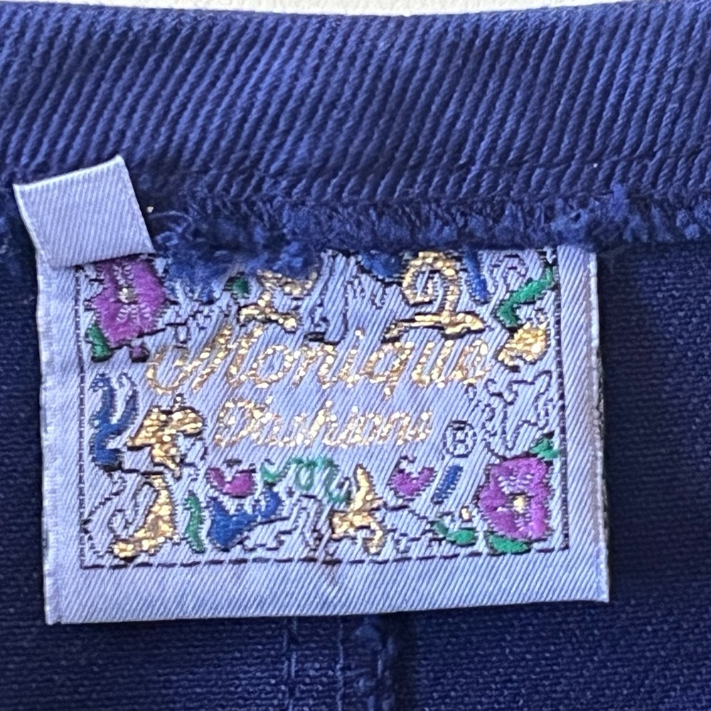 Monique Jeans Blue and Gold Embellished Women's Pencil Skirt - Picture 7 of 15